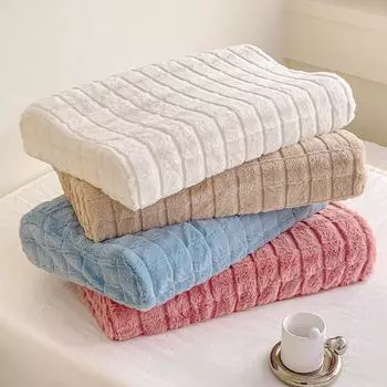 Наволочка для новорожденного, зимняя, коралловая, бархатная, мягкая, дышащая, теплая, латексная подушка, защитный чехол от грязи, детское постельное белье