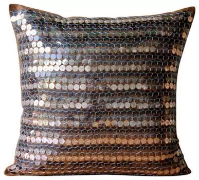 Наволочка для подушки HomeCentric Euro Sham Цвет ржавчины, коричневый шелк, европейский размер. 12 x 12 inch коричневый