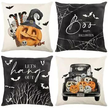Наволочка для подушки на Хэллоуин Тыква Пародия Веселое праздничное украшение Домашний комплект подушек для спальни Комплект подушек 45*45cm JYM466-1
