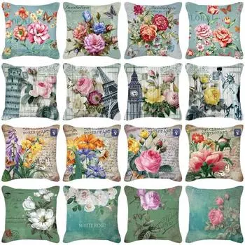 Наволочка для подушки Nordic Home Furnishings Blooming Wealth в стиле ретро, наволочка для дивана в автомобиль, не включает в себя сердцевину подушки Peach skin material