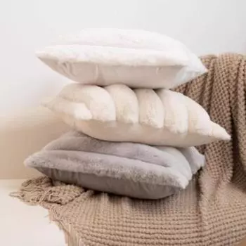 Наволочка для подушки с большим полосатым узором, застежка-молния в стиле пэчворк, пушистый материал, 45*45 см, наволочка для подушки для спальни, гостиной, дивана, украшения для вечеринки бежевый