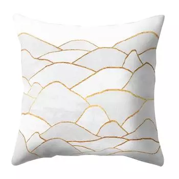 Наволочка для подушки с геометрическим рисунком в полоску и цветами для домашнего дивана, розовый декор