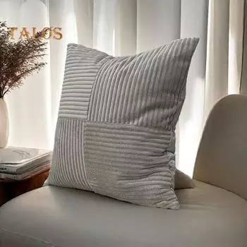 Наволочка для подушки с полосатым узором, контрастного цвета, с застежкой-молнией, 45*45 см, наволочка для подушки для спальни, гостиной, дивана, новогодней вечеринки чёрный