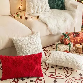 Наволочка для подушки с вышивкой в виде снежинки 3D, скрытая застежка-молния, чехол для подушки для спальни и гостиной M