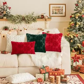 Наволочка для подушки с вышивкой в виде снежинки 3D, скрытая застежка-молния, наволочка для спальни, гостиной M