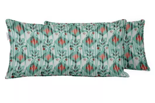 Наволочка для поясничной подушки из полиэстера Vargottam для помещений и улицы со вставкой, всепогодная водонепроницаемая прямоугольная подушка для мебели для патио 12x18-Without Filler аквамарин