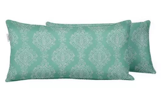 Наволочка для поясничной подушки из полиэстера Vargottam для помещений и улицы со вставкой, всепогодная водонепроницаемая прямоугольная подушка для мебели для патио 12x18-Without Filler аквамарин