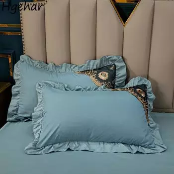 Наволочка для свадебной спальни, наволочка для подушки, роскошное кружево, лето, дышащее, простое, мягкое, удобное, уютное, для пар, вышивка 48x74 см 48x74cm