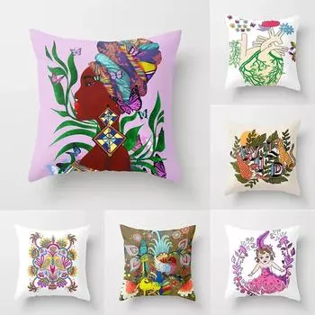 Наволочка для украшения дома, спальня, гостиная, картина маслом с цветочным узором, напечатанная 40x40cm