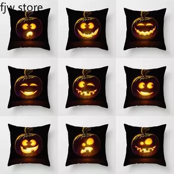 Наволочка для украшения на Хэллоуин, наволочка для дивана с изображением тыквы-фонаря и призрака, декор для спальни и дома 40x40cm