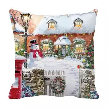 Наволочка Дышащее украшение дома Мягкая текстура Модный рождественский чехол для подушки P