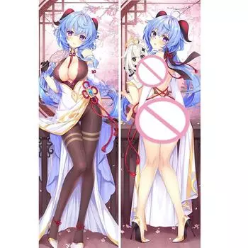 Наволочка Genshin Impact Ganyu Dakimakura, обнимающая аниме, наволочка для тела, постельное белье для спальни, наволочка, подарки отаку 40x120cm Peachskin