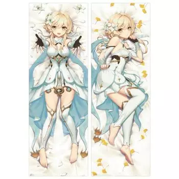 Наволочка Genshin Impact Ying Traveler Lumine Dakimakura, наволочка для обнимания тела, костюм Lumine, пледы отаку, наволочка 40x120cm Peach Skin