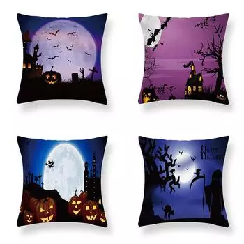 Наволочка Ghost Festival Peach Skin Fleece Home Sofa Подушка Подушка для вечеринки на Хэллоуин Реквизит Наволочка Источник Производители 40x40cm