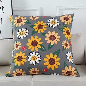 Наволочка Холст Наволочки Чехол для подушки с принтом на спине Сад Гостиная Наволочка Кафе Моющаяся наволочка 45*45CM