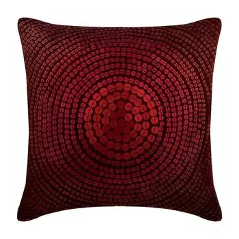 Наволочка HomeCentric Deep Red Sequin Euro Shams Cover Silk case Square Red Sequins Cover Home Living Circles Dots Sequins - Dots of Cheer 12 x 12 inch красный