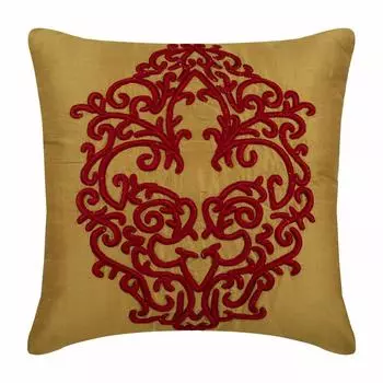 Наволочка HomeCentric Red and Gold Euro Shams Cover Art Silk Euro Shams Covers Couch Red Baroque Damask Contemporary Embroidery - Red Damascus 12 x 12 inch красный
