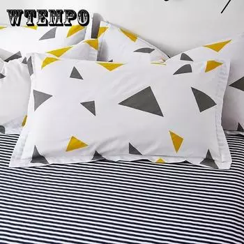 Наволочка из 100% хлопка с принтом, утолщенная наволочка больших размеров, одноместное двуспальное постельное белье для спальни