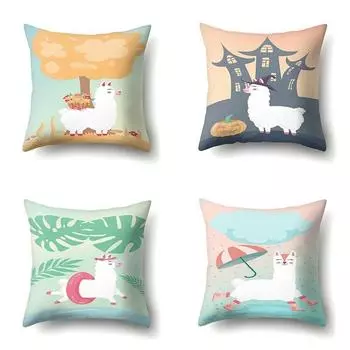 Наволочка из альпаки, автомобильная подушка для поясницы, подушка для дивана, мультяшка 40x40cm