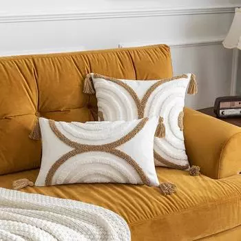 Наволочка из богемского хлопкового полотна, чехол для дивана в гостиной, одна двухцветная наволочка из богемского хлопкового полотна 30x50cm