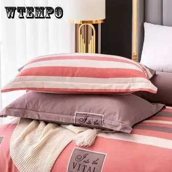 Наволочка из чистого хлопка, двойная наволочка, 48 см x 74 см, постельное белье для спальни