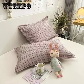 Наволочка из чистого хлопка, наволочка с милым мультяшным принтом, двойная наволочка для спальни, 48*74 см