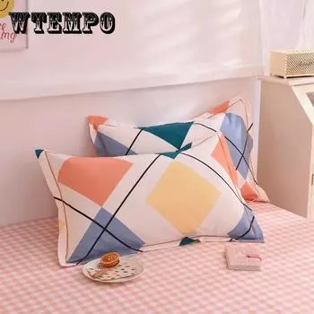 Наволочка из чистого хлопка Пара одинарных наволочек с начесом и утолщением 48x74 см для взрослых Мягкая хлопковая подушка в пасторальном стиле