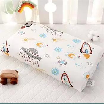 Наволочка из чистого хлопка с мультяшным принтом для детей, летняя дышащая наволочка 44x27 см, прямоугольная наволочка из латекса