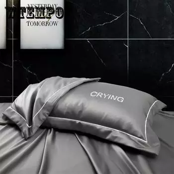 Наволочка из хлопка с вышивкой, однотонная однотонная наволочка из мытого шелка, одинарная упаковка 48x74 пары