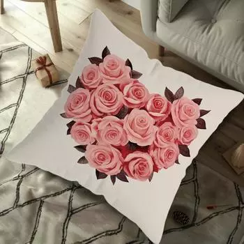 Наволочка из полиэстера с принтом розы для гостиной, спальни, наволочка на День матери, День святого Валентина, свадьба, 17,7X17,7 дюймов, без вставки для подушки CC2PS454505C8