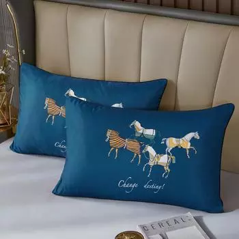 Наволочка из стираного ледяного шелка с начесом (48x74см2шт без подушки) наволочка одинарная взрослая наволочка 48x74 2pcs