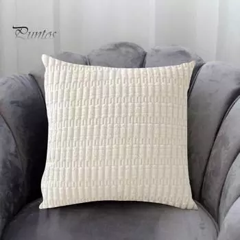 Наволочка из вельвета, однотонная, скрытая молния, текстура колоса пшеницы, квадратная форма, наволочка для спальни, гостиной, дивана, декоративная наволочка 45x45cm оранжевый