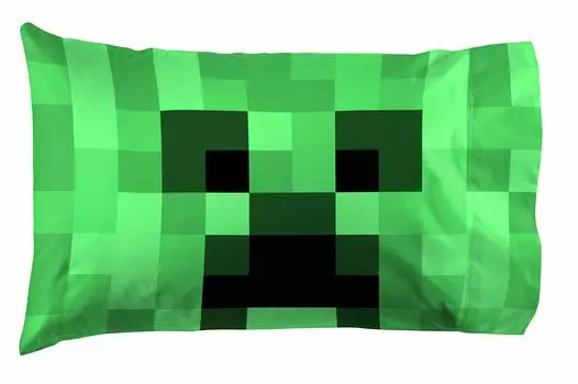Наволочка Jay Franco Minecraft Lone Creeper 1 шт. Двусторонняя детская супермягкая постельная принадлежность Minecraft (Официальный продукт)