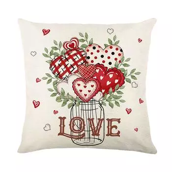 Наволочка ко Дню святого Валентина 17,7x17,7 дюймов с рисунком в виде сердца - уютный чехол для подушки для спальни, дивана и кушетки, идеальный домашний декор для любви и романтики One Size