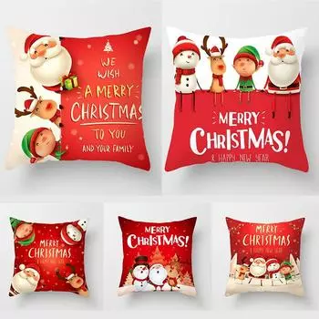 Наволочка Merry Cristmas Подарки на Рождество Navidad Новый год 2022 Наволочка Merry Christmas Украшения для дома на Рождество