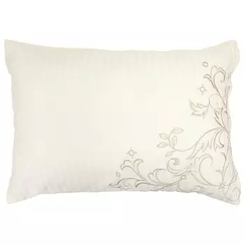 Наволочка Merry Night inico Ivory 43 x 63 см Молния Легко вставляется в подушку Хлопок Сатиновое переплетение Вышивка в полоску Элегантный блеск Можно стирать