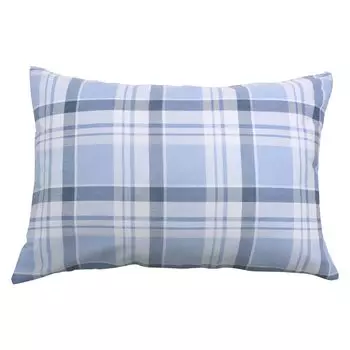 Наволочка Merry Night в клетку синего цвета 43 x 63 см Тип молнии Легко вставляемая подушка Материал: смесь хлопка Быстросохнущий Не мнется Можно стирать Гигиеничность