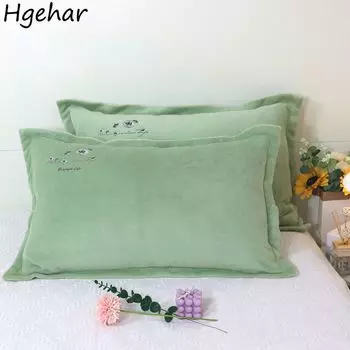 Наволочка молочная вышивка 48x74 см зимняя теплая мягкая удобная пушистая однотонная домашняя текстильная наволочка для подушки для пар 1pcs 48x74cm