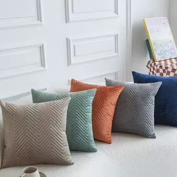 Наволочка моющаяся, уютная, потайная молния, однотонная, с тиснением, дизайн, наволочка, декор для гостиной, спальни, для ежедневного использования 45x45cm зелёный