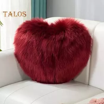 Наволочка Мягкая удобная пушистая плюшевая наволочка в форме сердца наволочка для декора дивана-кровати белый