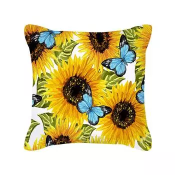 Наволочка на День благодарения с желтыми буквами подсолнуха для офиса, наволочка для дивана, не включает в себя наполнитель подушки Peach skin material