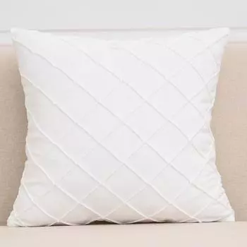 Наволочка на диванную подушку Простая Клетчатая Домашнее украшение Подушка Однотонная Бархатная Наволочка для подушки 45 * 45Cm (without pillow core)