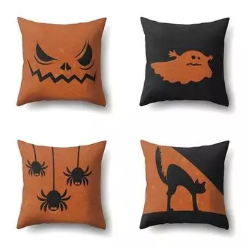Наволочка на Хэллоуин, автомобильная поясная подушка, тыква, чехол для дивана, офиса, дома, гостиной 40x40cm