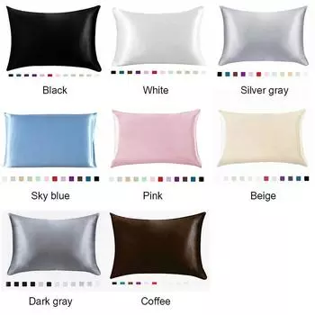 Наволочка Наволочка Pure Queen Housewife Mulberry Cover Silk Standard Handmade белый