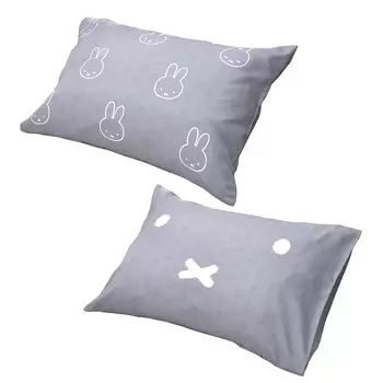 Наволочка nishikawa Miffy 65X45 см, моющаяся, Bruna DB3618, узор Okao, внутренняя часть, тип обложки серый SJ03180007 [Nishikawa]