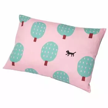 Наволочка nishikawa совместима с подушками размером 63x43 см, большой размер, моющийся хлопок, Matano Atsuko, кошка и дерево, сделано в Японии, розовый PJ91255649P розовый