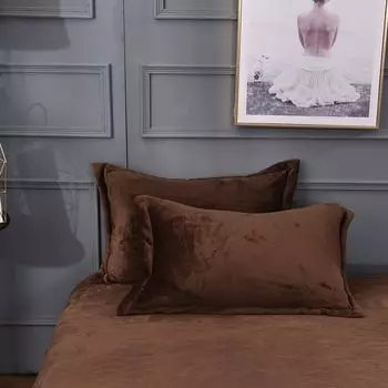 Наволочка однотонная плотная фланелевая наволочка коралловый флис двойной основной комплект наволочка коралловый флис 48 * 74cm-2pcs серебряный серый