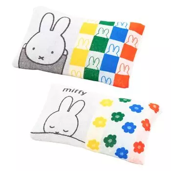 Наволочка-полотенце nishikawa Miffy Nobi Nobi Ag антибактериального типа 34X64 см, можно стирать, эластичное волокно позволяет использовать различные размеры, удобно сидит на любой