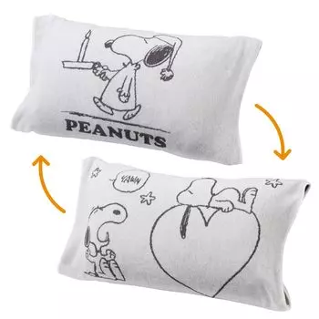 Наволочка-полотенце nishikawa Snoopy Nobi Nobi Ag антибактериального типа 34X64 см Можно стирать Эластичные волокна позволяют использовать различные размеры Удобно сидит