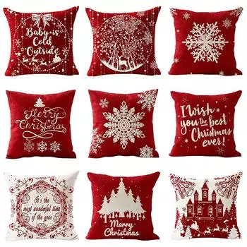 Наволочка Рождественская наволочка Рождественская тема Скрытая молния Пыленепроницаемое покрывало для спальни Домашний декор 40x40cm
